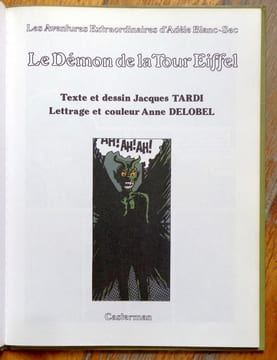 Les aventures extraordinaires d'Adèle Blanc-Sec - Le démon de la Tour Eiffel. . Tardi Jacques: