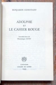 Adolphe et Le cahier rouge.