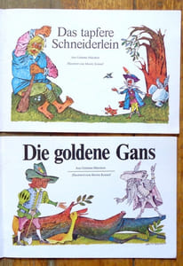 6 contes de Grimm. König Drosselbart - Tischlein deck dich - Rapunzel - Das tapfere Scheiderlein - Hans in Gluück - Die goldene Gans.