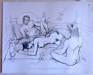 Bleu sang. Jill a beau rêver (40 x 50).