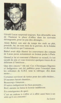 Chroniques digestes et indigestes. . Lucas Gérald, Babel Alain (ill.):
