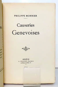 Causeries genevoises.