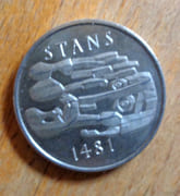 Pièce commémorative 5 francs suisses / 500 ans de la Convention de Stans.  par Wirth Kurt:  - Image 2
