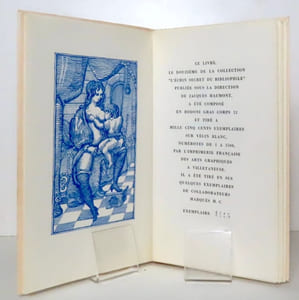 L'écrin secret du bibliophile. Le livre de volupté (Bab-Nameh) - Les chansons secrètes de Bilitis - Les confessions d'un perverti - A la Feuille de rose, maison turque - Les doléances du portier des Chartreux ou Les conseils de Dom Bougre. / Mylord Arosuillé ou Les bamboches - L'origine des Cons sauvages, la manière de les apprivoiser, le moyen de prédire toutes choses adevnir par icieux, Plus le bail à ferme desdits cons, avec les sens et les rentes et tout ce qui en dépend, Plus la source du gros fessier des nourrices et la raison pourquoi elles sont si fendues entre les jambes - Douze aventures érotiques du bossu Mayeux écrites par lui-même - Les préservatifs des dangers de l'amour à travers les âges.
