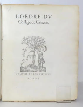 L'Ordre du Collège de Genève / Leges Academiae Genevensis. . [Le Fort Charles]: 