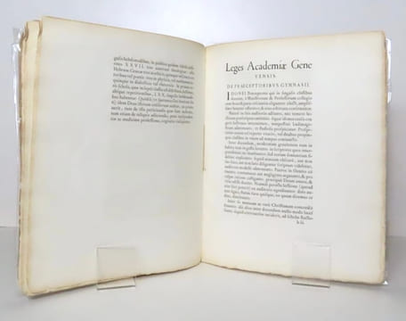 L'Ordre du Collège de Genève / Leges Academiae Genevensis. . [Le Fort Charles]: 