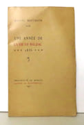 Une année de la vie de Balzac - 1835.  par [Balzac Honoré de] Marcel Bouteron:  - Image 1