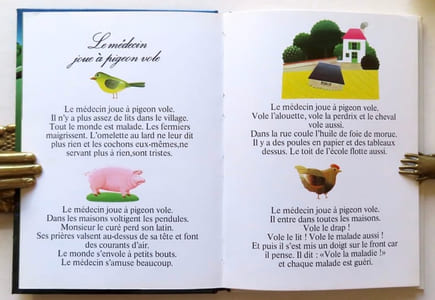 La poule a trouvé un clairon.