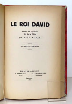 Tell. Drame avec choeur en 4 actes / Le Roi David. Drame en 2 parties tiré de la Bible. . Morax René: 