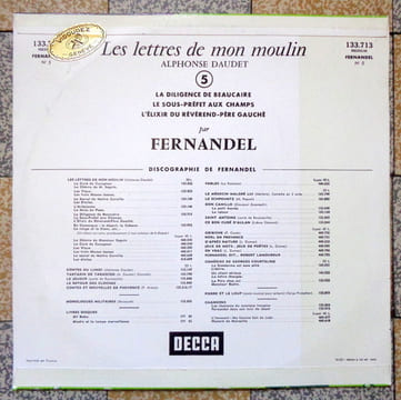 Lettres de mon moulin. La diligence de Beaucaire - Le sousè-préfet aux champs - L'élixir du Révérend-Père Gauché. . Daudet Alphonse, Fernandel:
