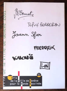Prix  de la Ville de Genève pour la Bande Dessinée, 2001. 