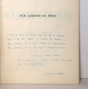 Aux jardins du père.
