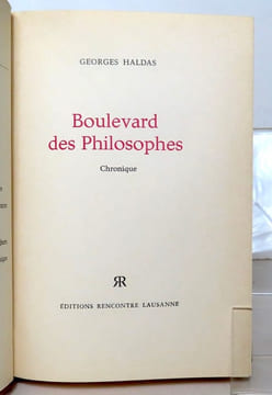 Boulevard des Philosophes. . Haldas Georges: 