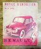Renault 4 CV - Notice d'entretien. . [Renault]: 