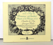 Les airs de musique de Monsieur Lambert, Maistre de la Musique de la Chambre du Roy, gravez par Richer, corrigez de nouveau de plusieurs fautes de graveure.  par Lambert Michel:  - Image 1
