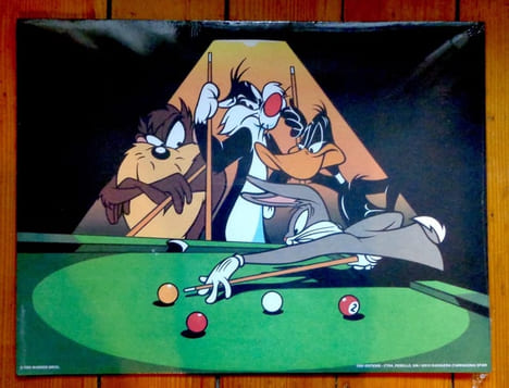Taz ou le Diable de Tasmanie, Daffy Duck, Grosminet, Bugs Bunny - Le billard. . Warner Bros: