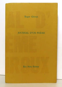 Journal d'un poème.