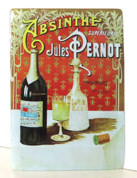 Absinthe. grande carte postal façon plaque émaillée. 