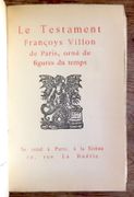 Le Testament Françoys Villon de Paris, orné de figures du temps.  par Villon François:  - Image 3