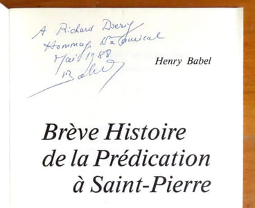 Brève histoire de la Prédication à Saint-Pierre.