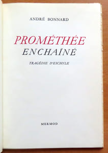 Prométhée enchainé. Tragédie d'Eschyle.