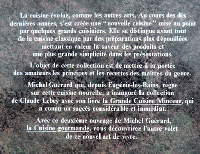 Les recettes originales de Michel Guérard - La cuisine gourmande.