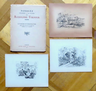 Paysages dessinés a la plume. 16 planches en héliogravure exécutées dans les ateliers de Sonor, S.A. à Genève.