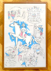 Les copains - Lithographie signée, avec envoi autographe.