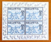Bloc de timbres en broderie de Saint-Gall.  par Hostettler Peter:  - Image 1