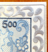 Bloc de timbres en broderie de Saint-Gall.  par Hostettler Peter:  - Image 2