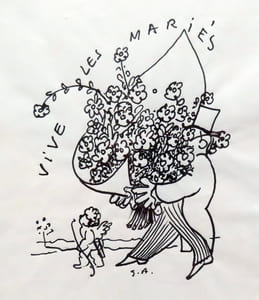 Vive les mariés - Dessin original.