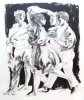 Lithographie - Personnages en mouvement. . Erni Hans: 