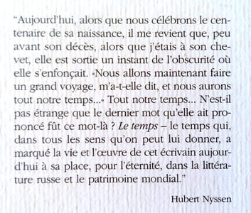 Un écrivain dans le siècle, Nina Berberova.