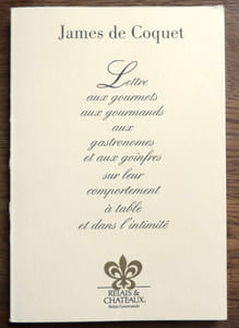 Lettre aux gourmets, aux gourmands, aux gastronomes et aux goinfres sur leur comportement à table et dans l'intimité. 
