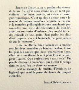 Lettre aux gourmets, aux gourmands, aux gastronomes et aux goinfres sur leur comportement à table et dans l'intimité. 