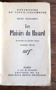 Les plaisirs du hasard. Comédie en quatre actes -  Répertoire du Vieux-Colombier.  par Benjamin René:  - Image 2