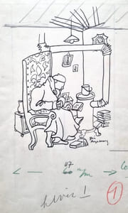 Charles Albert Cingria - Dessin original signé.