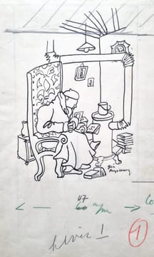 Charles Albert Cingria - Dessin original signé. . Augsbourg Géa: 
