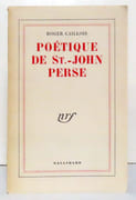Poétique de Saint-John Perse.  par Caillois Roger: 