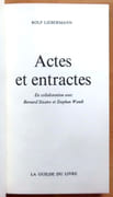 Actes et entractes.  par Liebermann Rolf, Sizaire Bernard, Wendt Stephen:  - Image 2