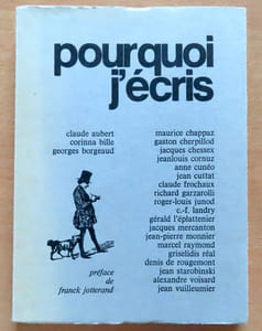 Pourquoi j'écris.