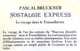 Nostalgie express. . Bruckner Pascal: 