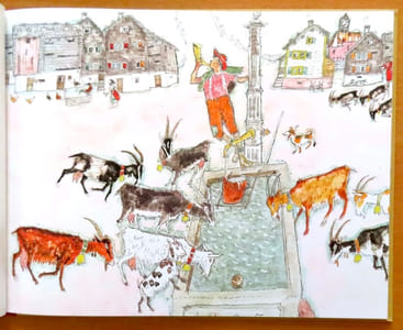 Zottel, Zick et Zwerg. L'histoire de trois chèvres racontée et dessinée par Alois Carigiet. 