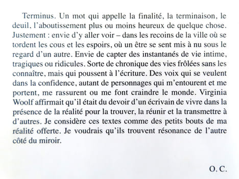 Terminus - Courts textes conçus pour la radio, à dire mais à lire également, qui saisissent un moment suspendu de la vie d’un personnage : une ...
