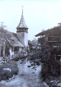 [Village suisse - Le ruisseau et l'église, chalet des Grisons].  par Boissonnas Fred.:  - Image 1