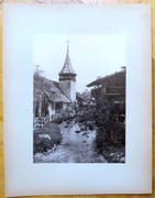 [Village suisse - Le ruisseau et l'église, chalet des Grisons].  par Boissonnas Fred.:  - Image 2