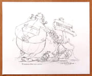 Carte de voeux pour l'année 1998 - Astérix et Obélix.  par Uderzo:  - Image 1