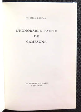 L'honorable partie de campagne. . Raucat Thomas: 