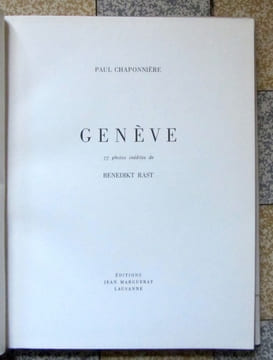 Genève. . Chaponnière Paul : 