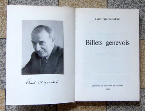 Billets genevois. . Chaponnière Paul: